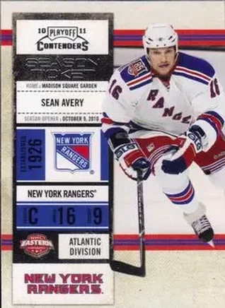2010-11 Playoff Contenders #13 - Sean Avery - New York Rangers