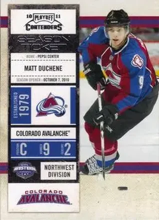 2010-11 Playoff Contenders #25 - Matt Duchene - Colorado Avalanche