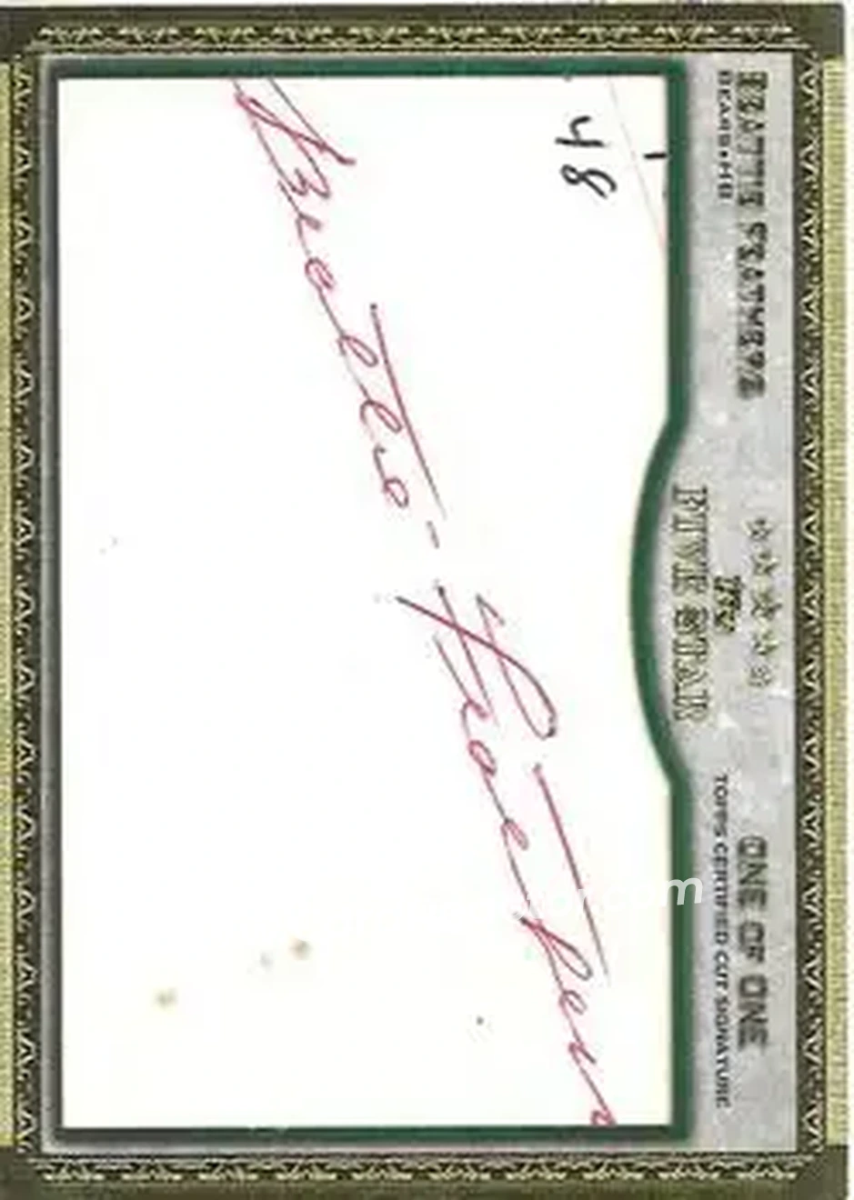 2010 Topps Five Star - Cut Signatures #FSCS-39 - Beattie Feathers - Chicago Bears - Front