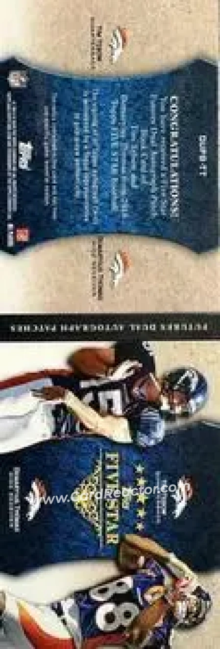 2010 Topps Five Star - Futures Dual Autograph Patches #DUPB-TT - Tim Tebow - Demaryius Thomas AU, MEM, SN5 - Denver Broncos - Denver Broncos - Back