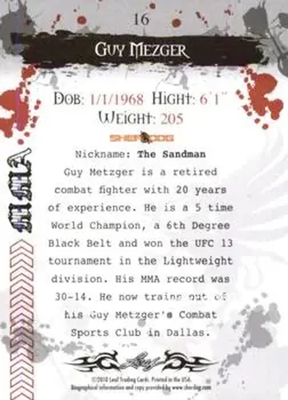 2010 Leaf MMA #17 - Hermes Franca - Back