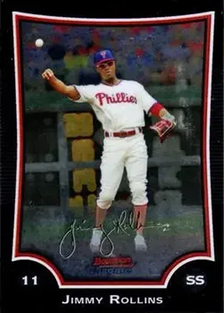 2009 Bowman Chrome #6 - Jimmy Rollins - Philadelphia Phillies