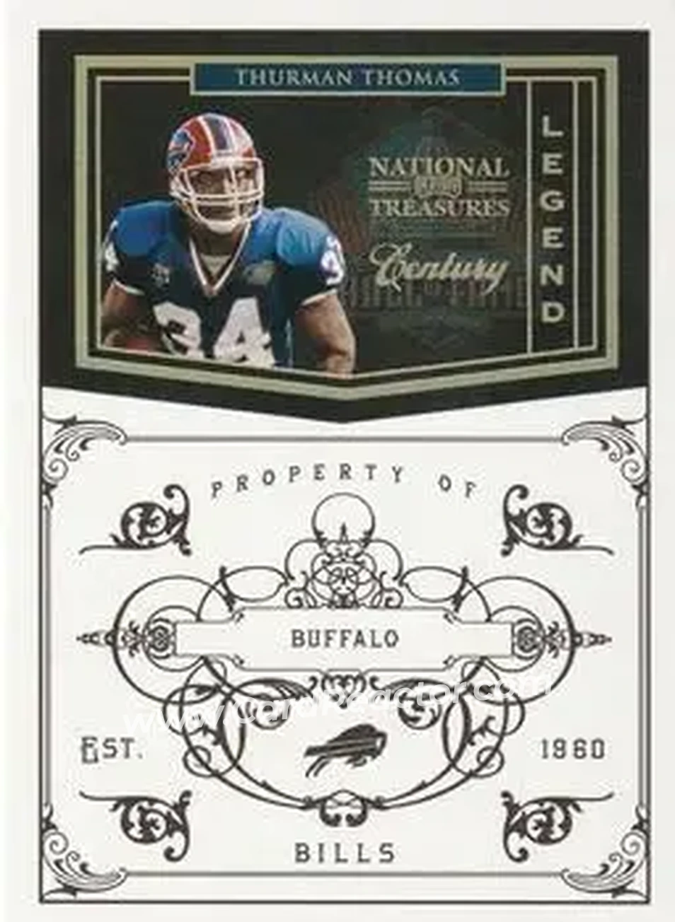 2010 Playoff National Treasures - Century Gold #152 - Thurman Thomas - Buffalo Bills - Front 2010 Playoff National Treasures - Century Gold #152 - Thurman Thomas - Buffalo Bills - Front