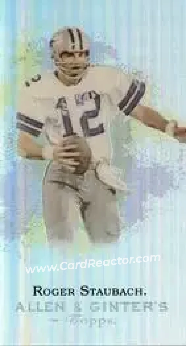 2009 Topps eTopps Allen & Ginter's Super Bowl Champions #13 - Roger Staubach - Dallas Cowboys - Front