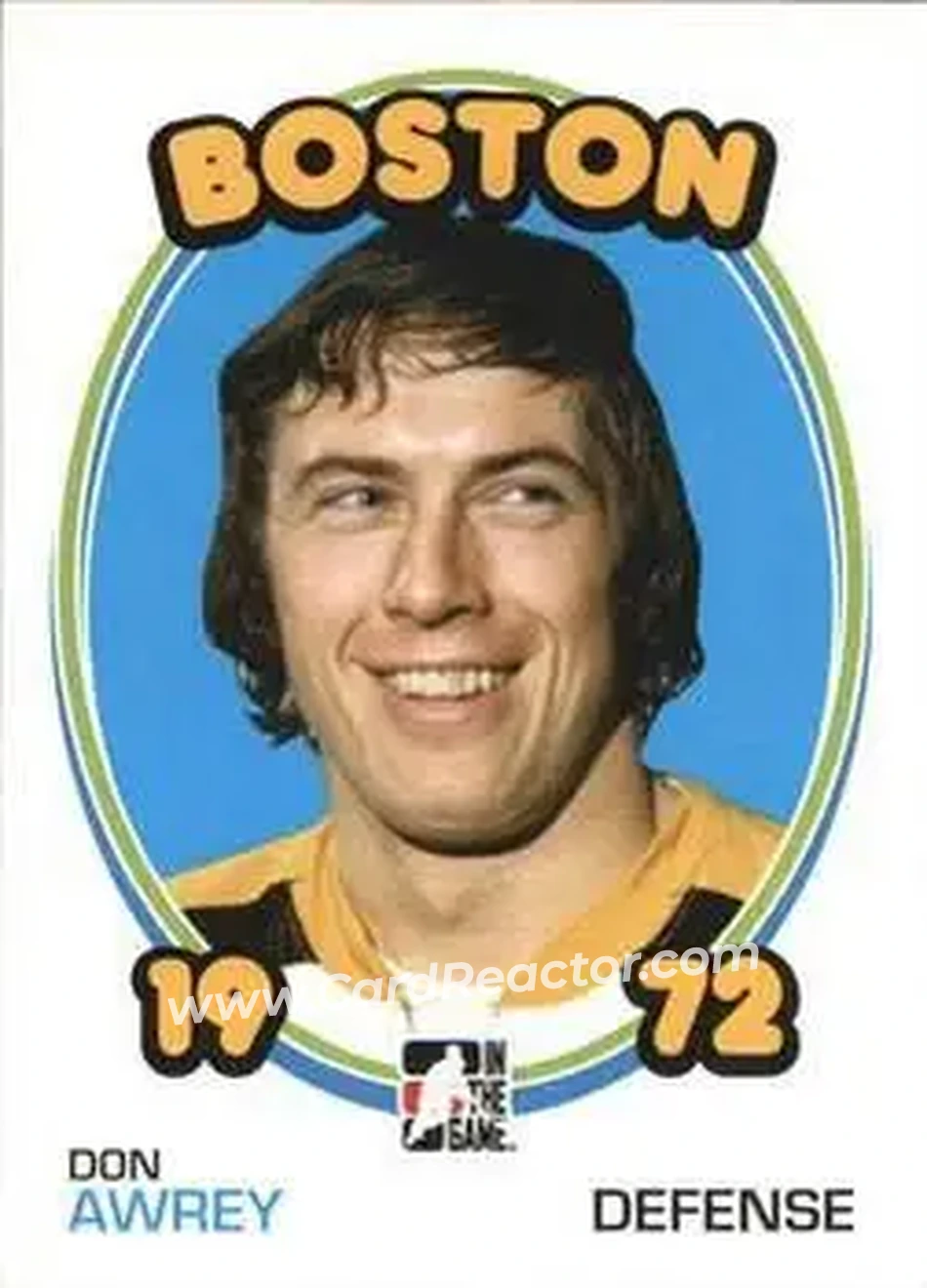2009-10 In The Game 1972 The Year In Hockey #6 - Don Awrey - Boston Bruins - Front