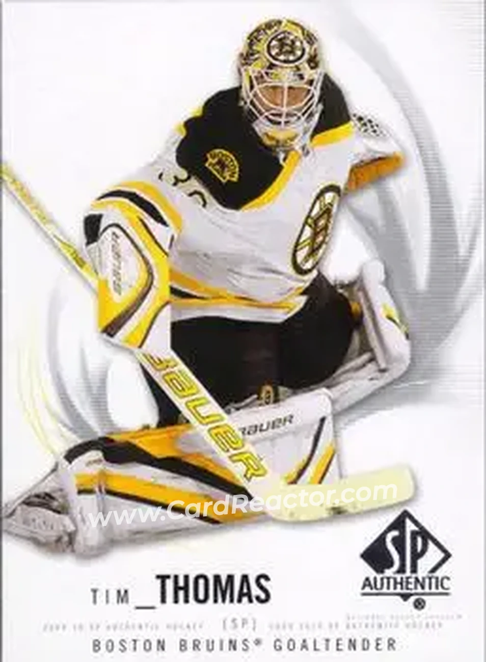 2009-10 SP Authentic #51 - Tim Thomas - Boston Bruins - Front
