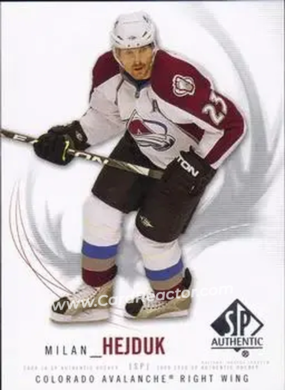2009-10 SP Authentic #70 - Milan Hejduk - Colorado Avalanche - Front