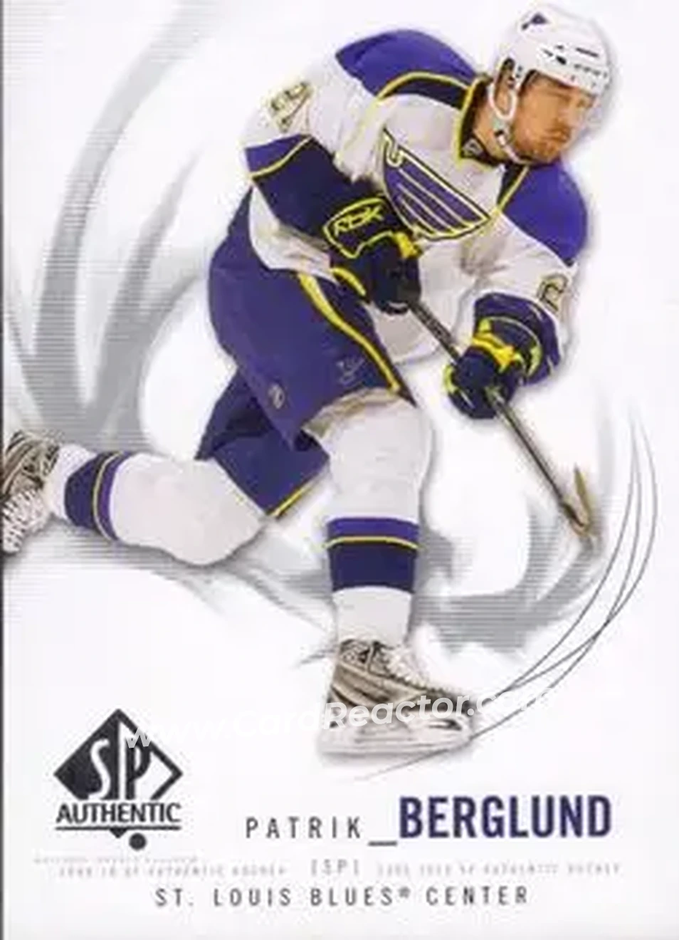 2009-10 SP Authentic #72 - Patrik Berglund - St. Louis Blues - Front