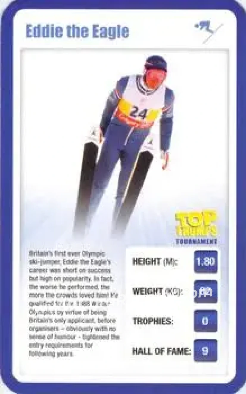 2009 Top Trumps Tournament Sporting Heroes #NNO - Eddie the Eagle - Front