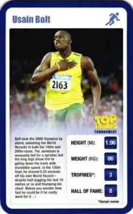 2009 Top Trumps Tournament Sporting Heroes #NNO Usain Bolt