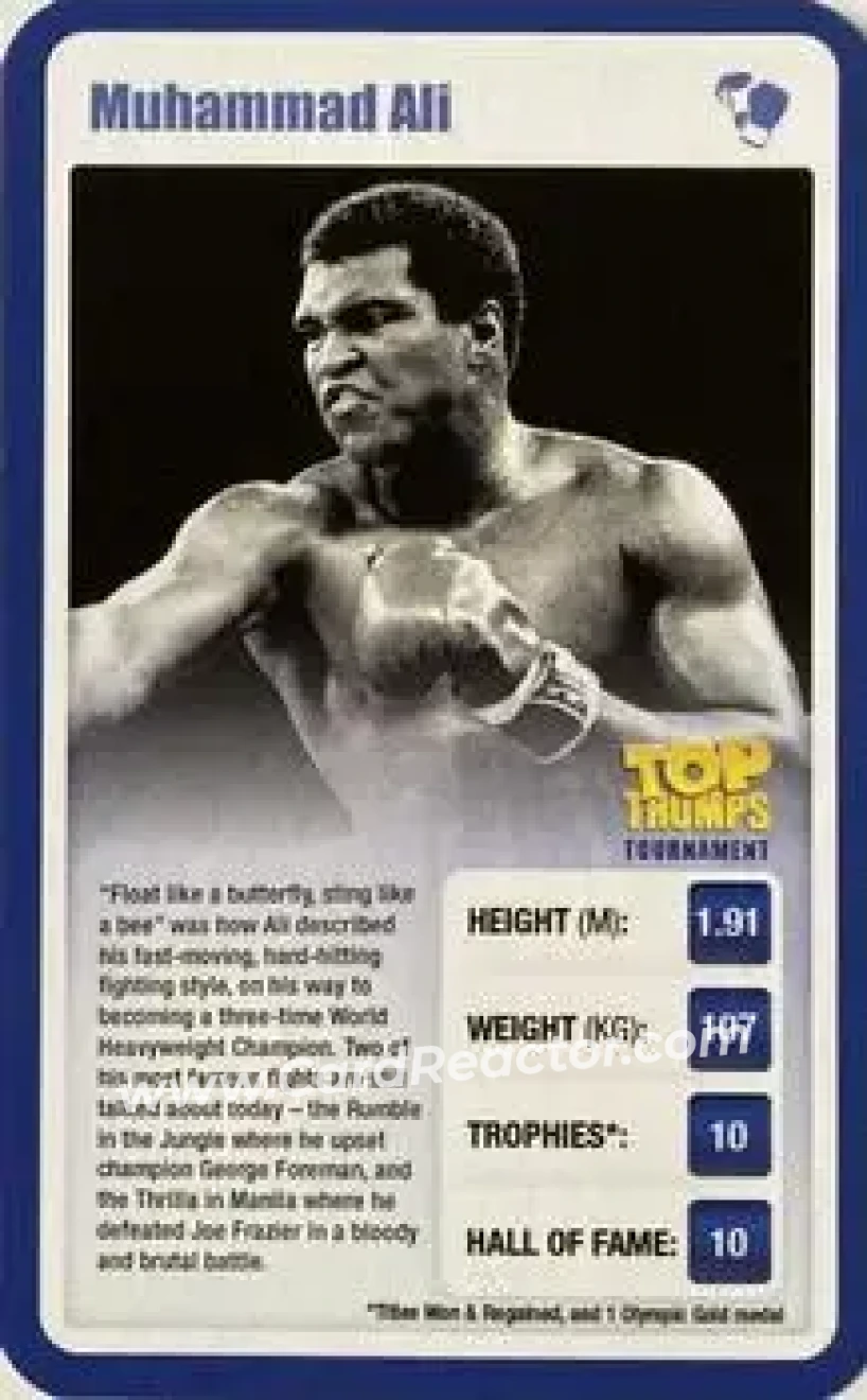 2009 Top Trumps Tournament Sporting Heroes #NNO - Muhammad Ali - Front