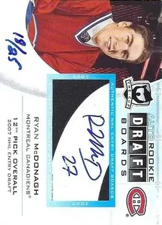 2010-11 Upper Deck The Cup - Auto Draft Boards #DB-RM - Ryan McDonagh - Montreal Canadiens