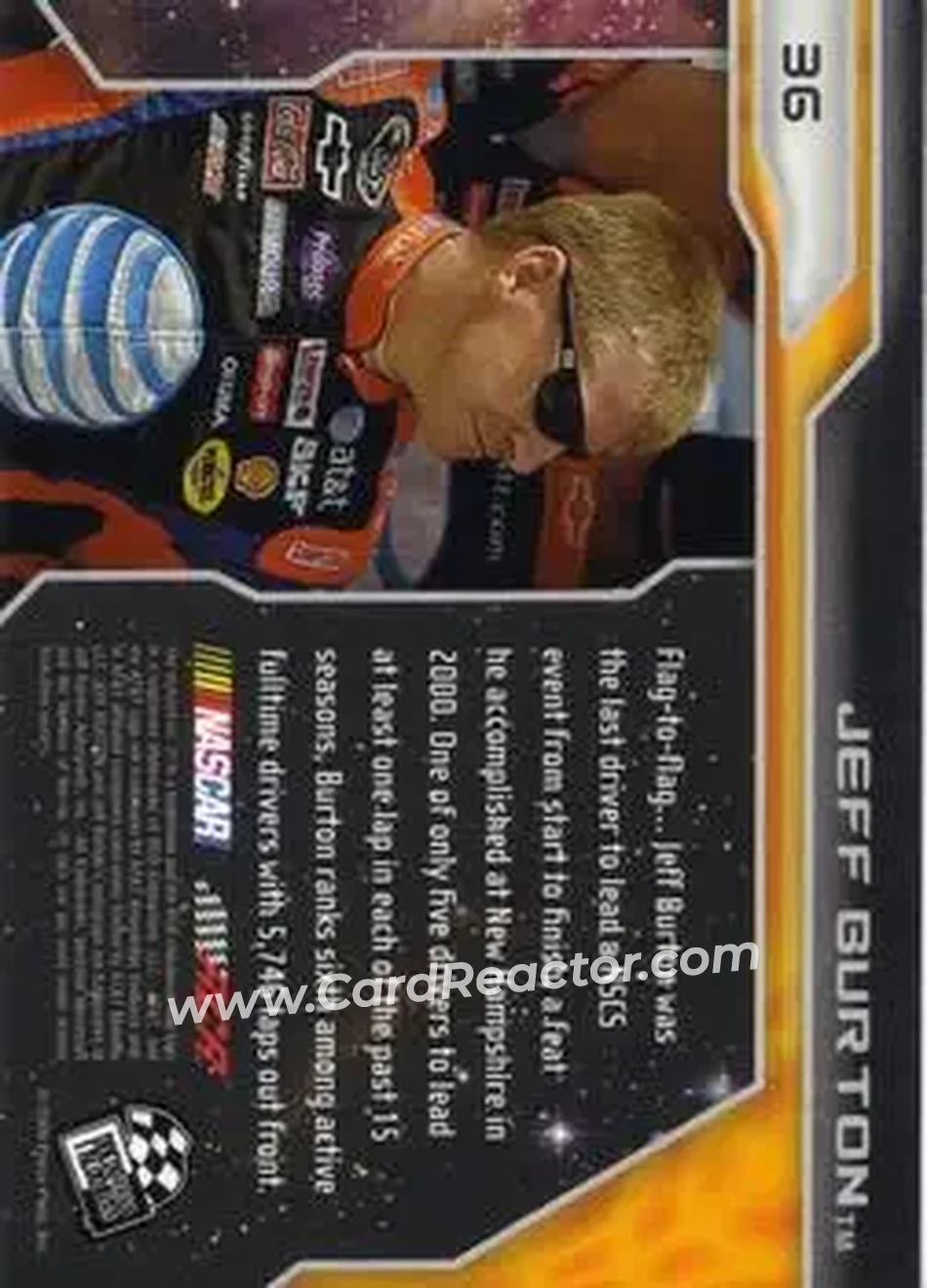 2009 Press Pass Eclipse #36 - Jeff Burton - Richard Childress Racing - Back