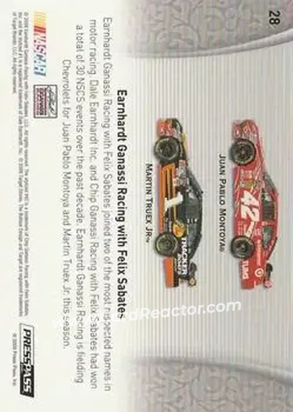 2009 Press Pass Showcase #28 - Earnhardt Ganassi Racing - Earnhardt-Ganassi Racing - Back