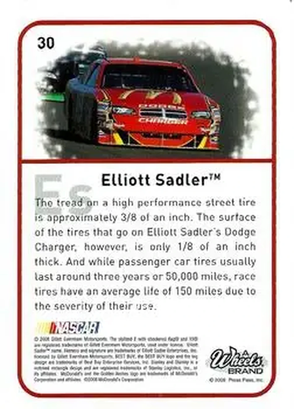 2009 Wheels Element #30 - Elliott Sadler - Gillett Evernham Motorsports - Back