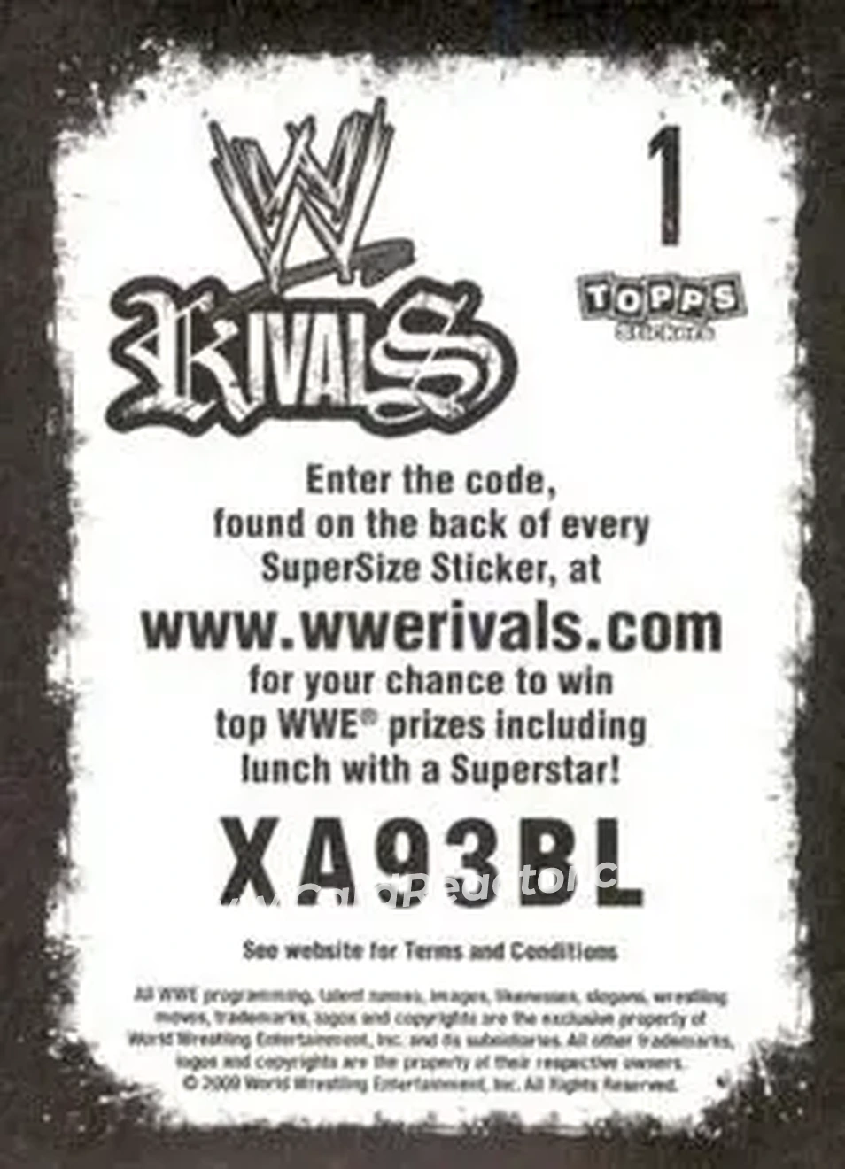 2009 Topps WWE Rivals #1 - Emblem WWE - Back