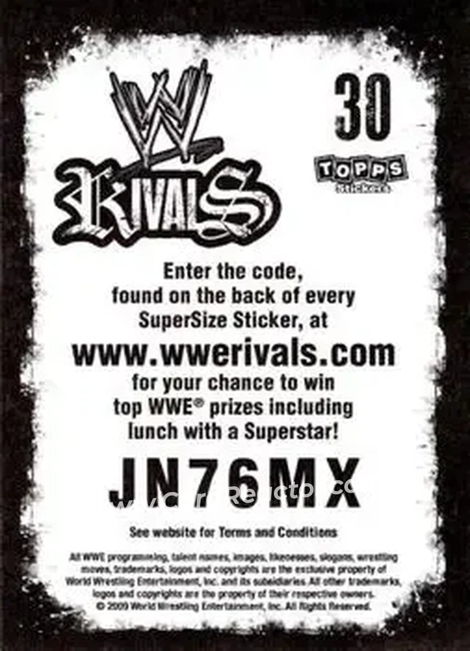 2009 Topps WWE Rivals #30 - The Miz - Back