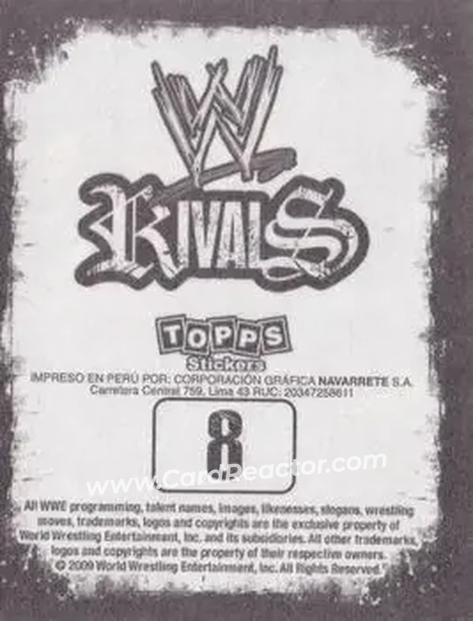 2009 Topps WWE Rivals Spanish #8 - John Cena - Back