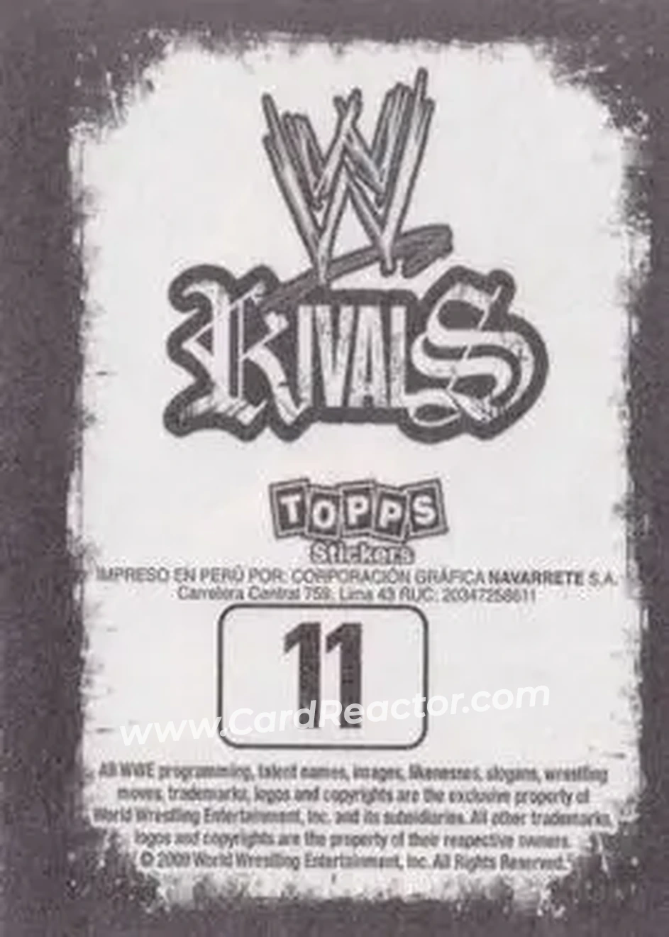 2009 Topps WWE Rivals Spanish #11 - John Cena - Back 2009 Topps WWE Rivals Spanish #11 - John Cena - Back