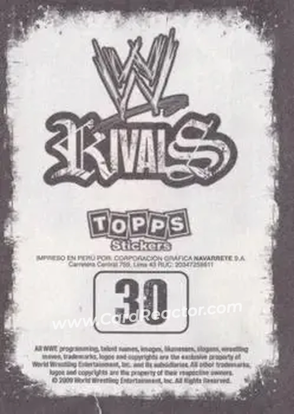 2009 Topps WWE Rivals Spanish #30 - The Miz - Back