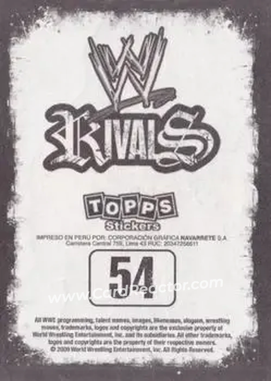 2009 Topps WWE Rivals Spanish #54 - CM Punk - Back