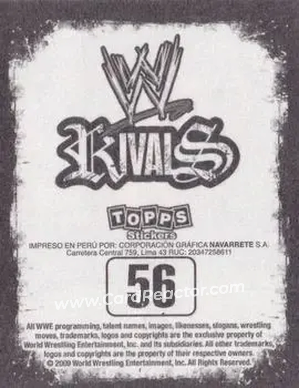 2009 Topps WWE Rivals Spanish #56 - CM Punk - Back