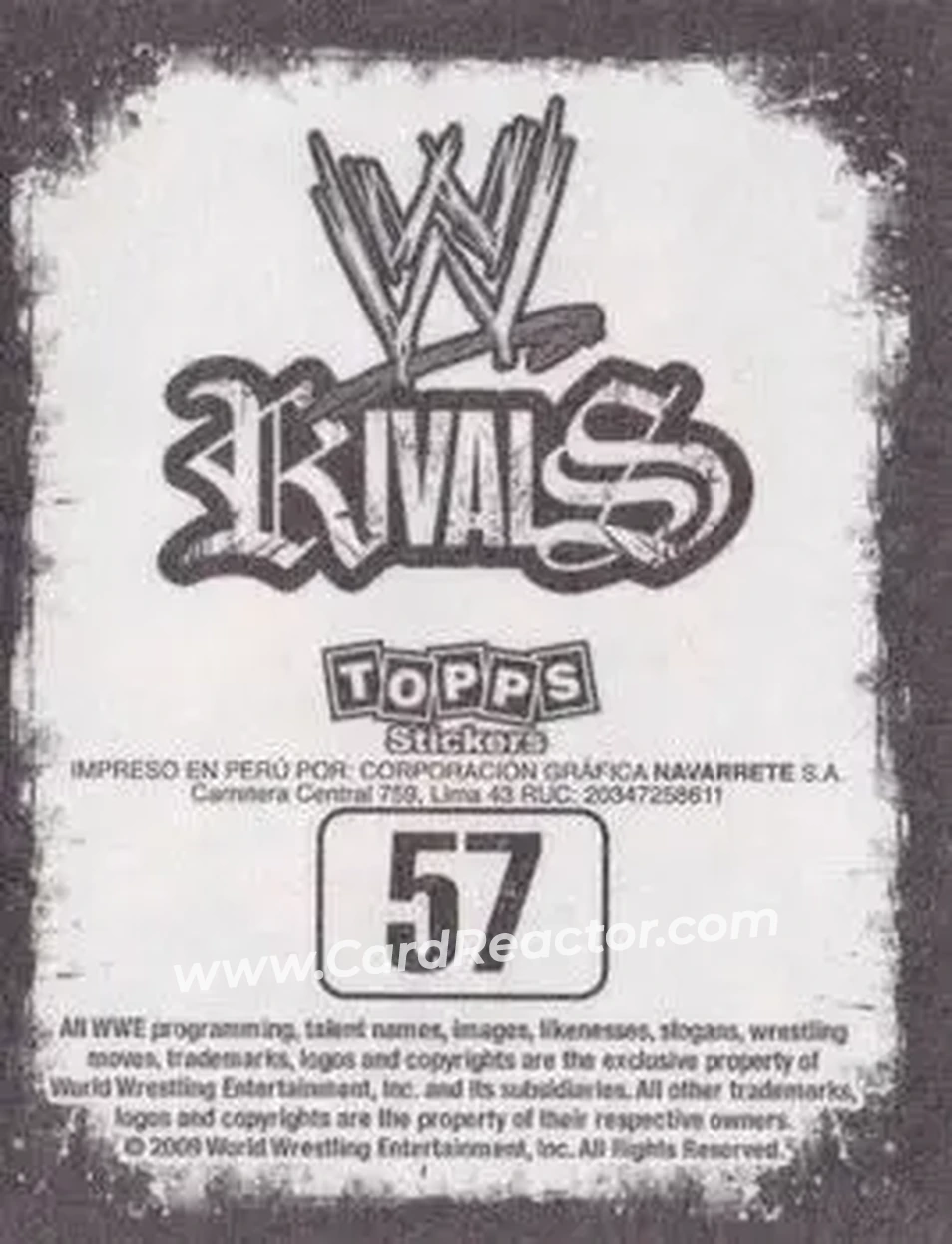 2009 Topps WWE Rivals Spanish #57 - CM Punk - Back