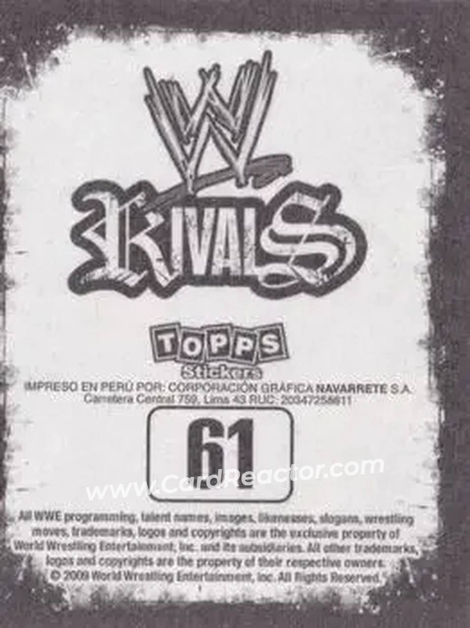 2009 Topps WWE Rivals Spanish #61 - CM Punk - Back
