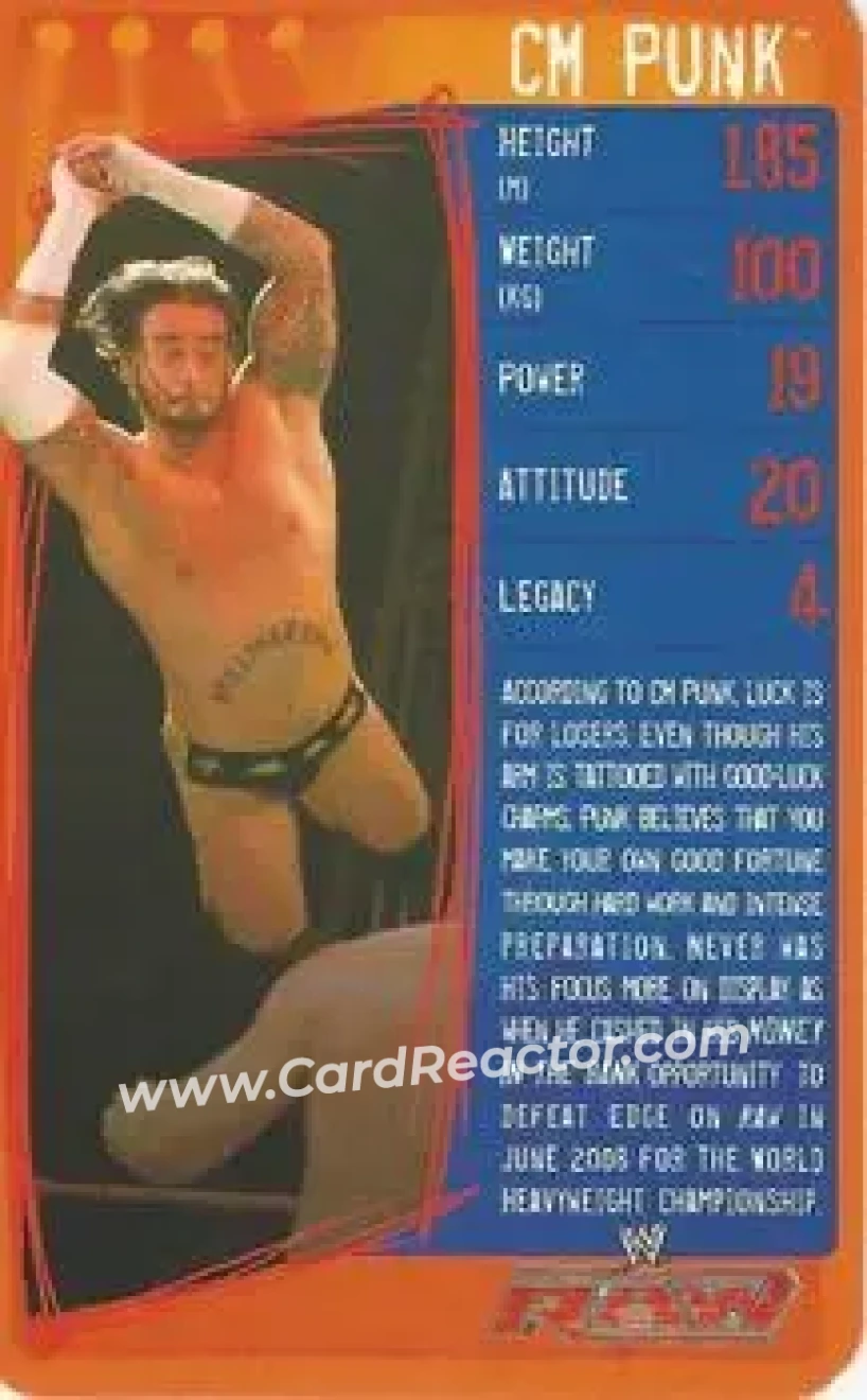 2009 Top Trumps Specials WWE (U.K.) #NNO - CM Punk - Front