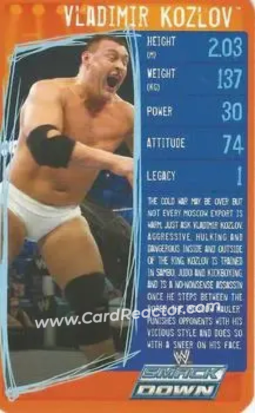 2009 Top Trumps Specials WWE (U.K.) #NNO - Vladimir Kozlov - Front