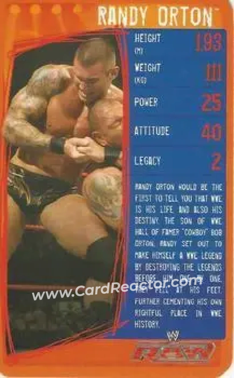 2009 Top Trumps Specials WWE 3D (U.K.) #NNO - Randy Orton - Front