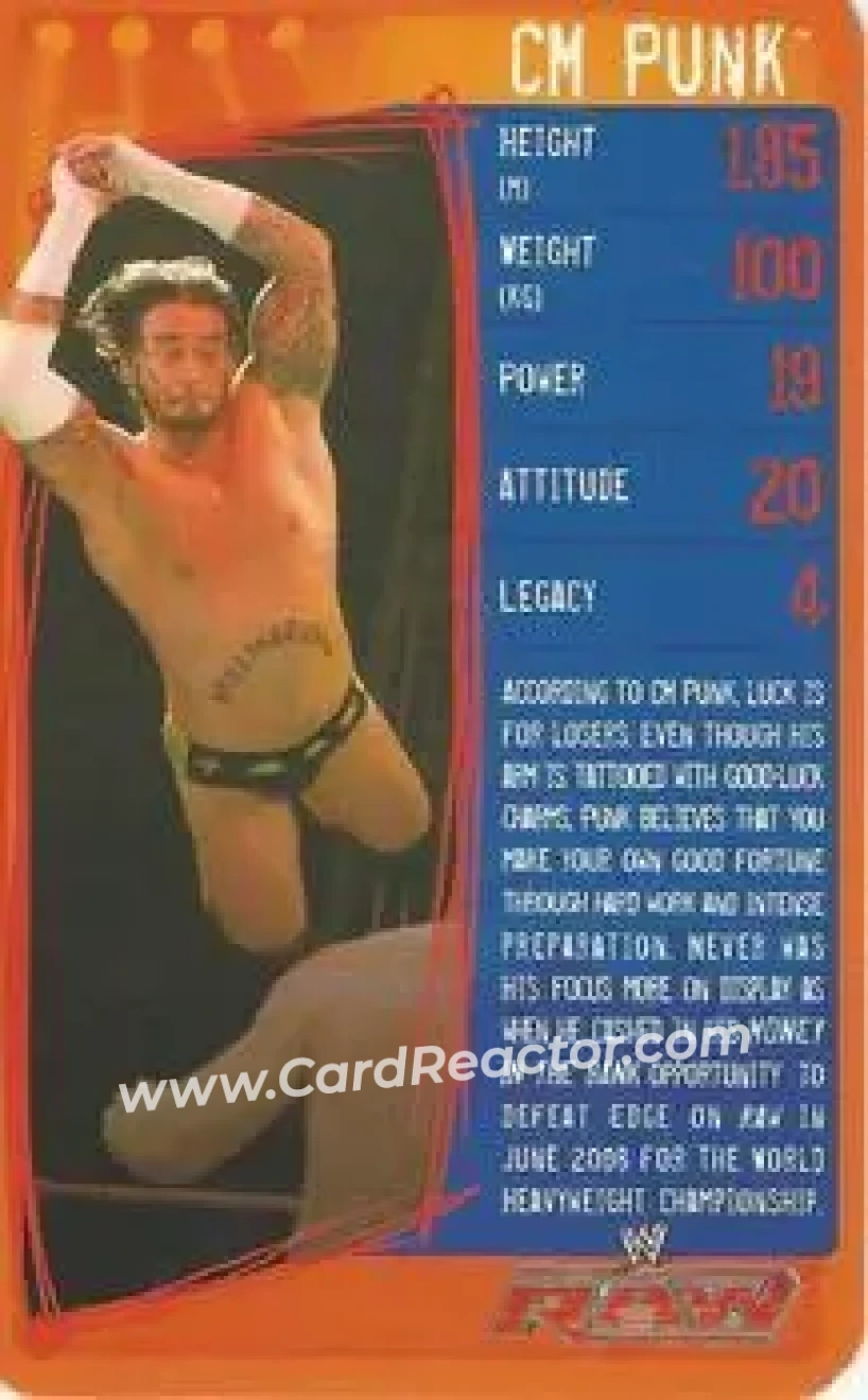 2009 Top Trumps Specials WWE 3D (U.K.) #NNO - CM Punk - Front
