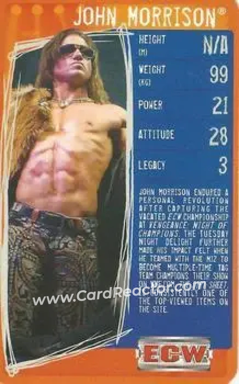 2009 Top Trumps Specials WWE 3D (U.K.) #NNO - John Morrison - Front 2009 Top Trumps Specials WWE 3D (U.K.) #NNO - John Morrison - Front