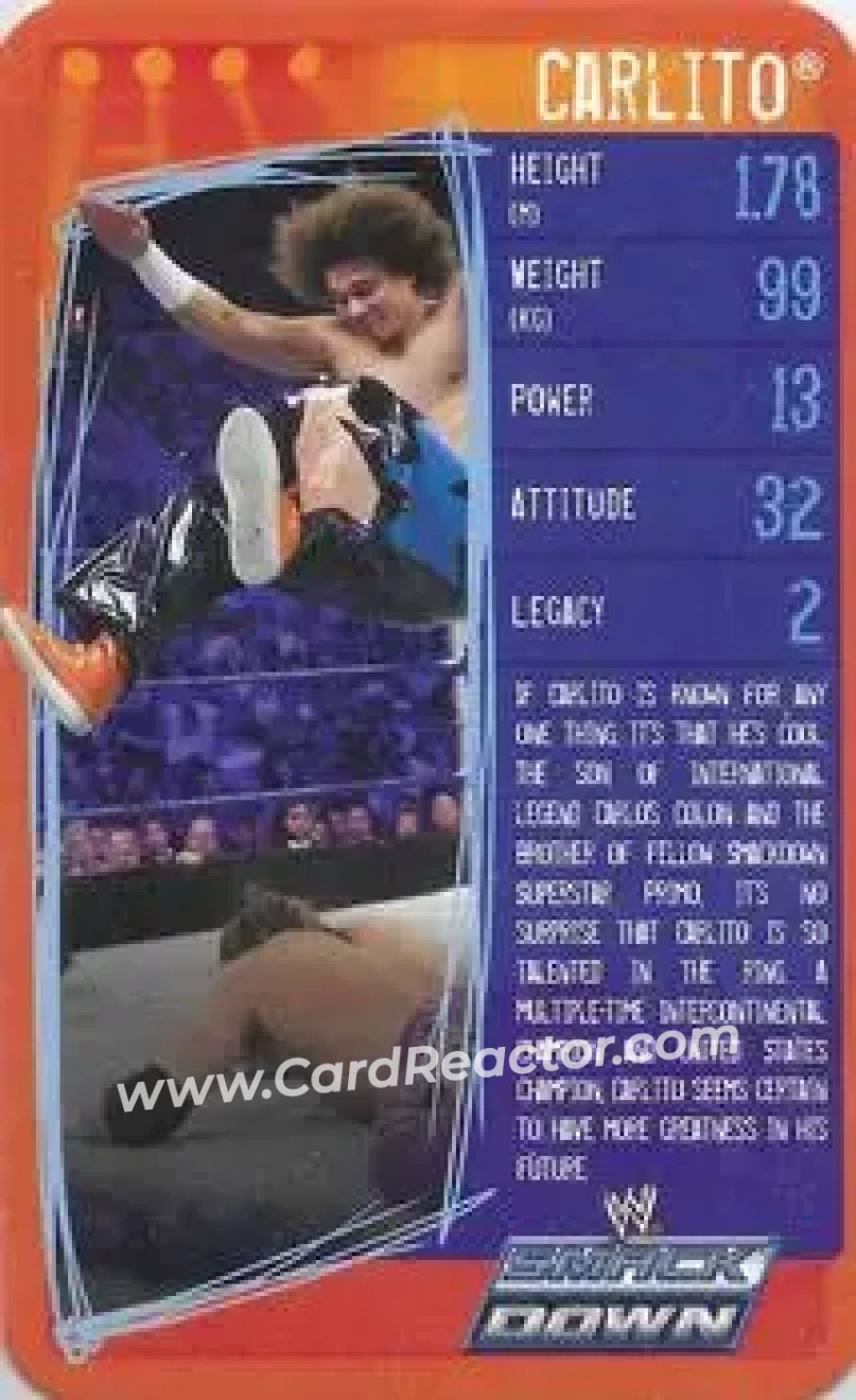 2009 Top Trumps Specials WWE 3D (U.K.) #NNO - Carlito - Front