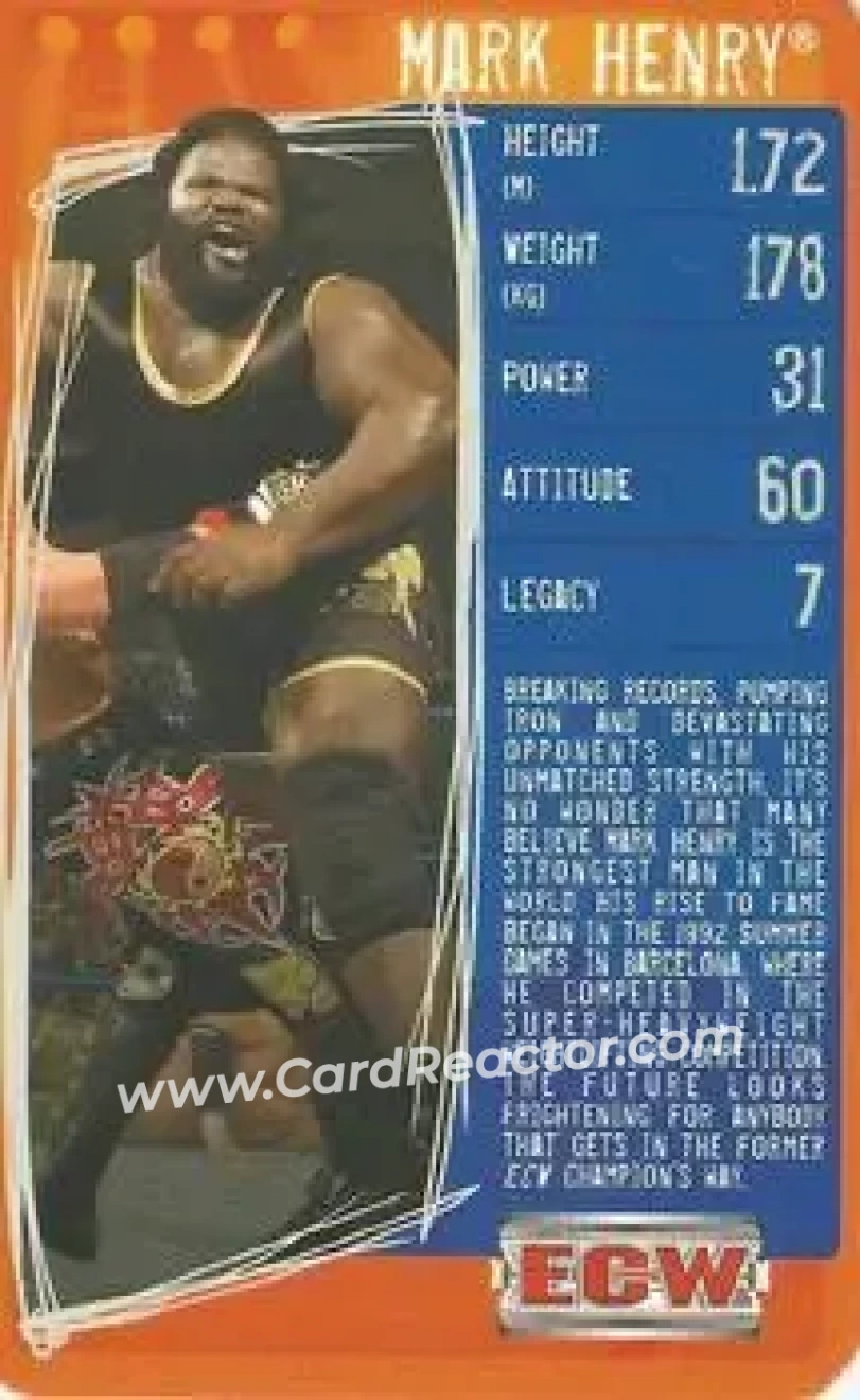 2009 Top Trumps Specials WWE 3D (U.K.) #NNO - Mark Henry - Front