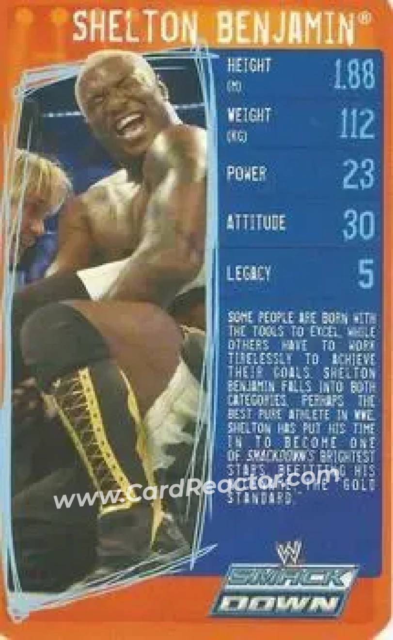2009 Top Trumps Specials WWE 3D (U.K.) #NNO - Shelton Benjamin - Front