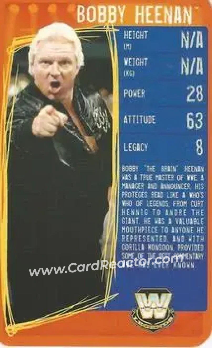 2009 Top Trumps Specials WWE 3D (U.K.) #NNO - Bobby "The Brain" Heenan - Front