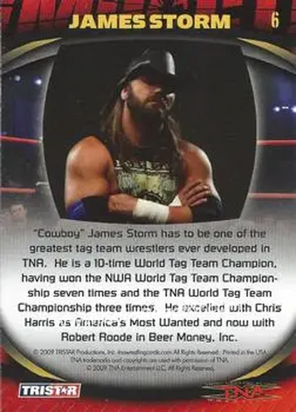 2009 TriStar TNA Impact #6 - James Storm - Back