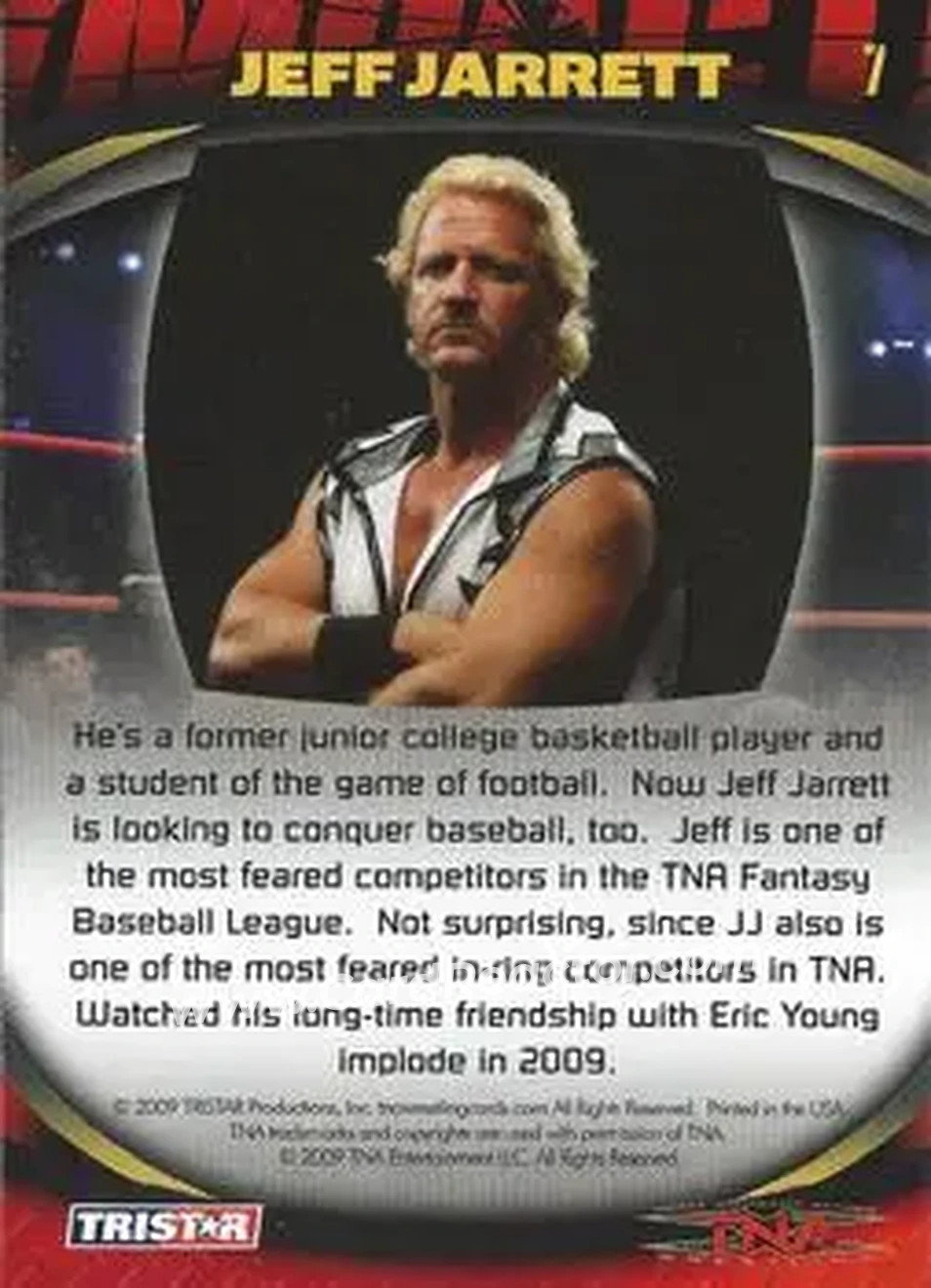 2009 TriStar TNA Impact #7 - Jeff Jarrett - Back