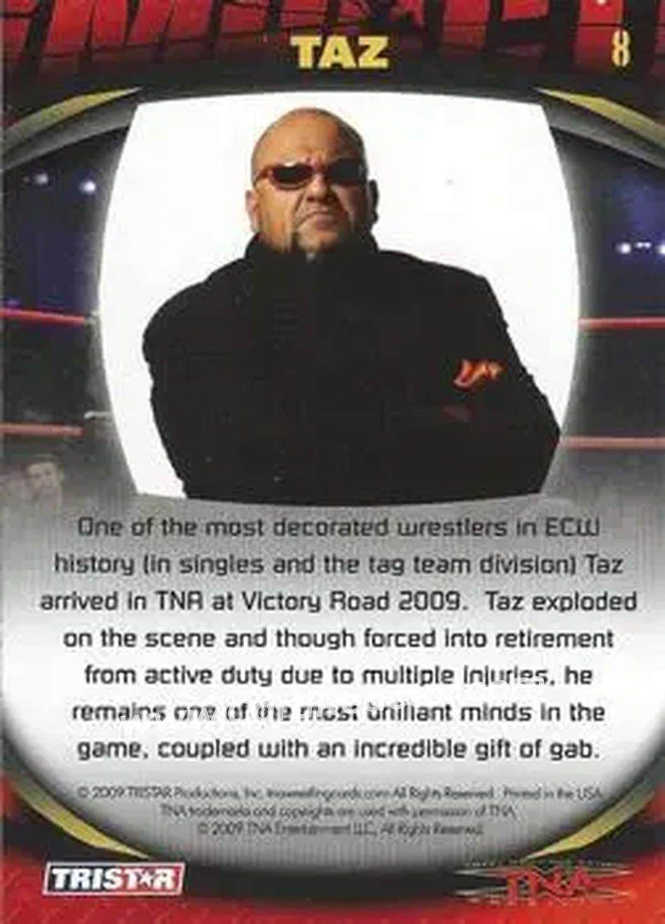2009 TriStar TNA Impact #8 - Taz - Back