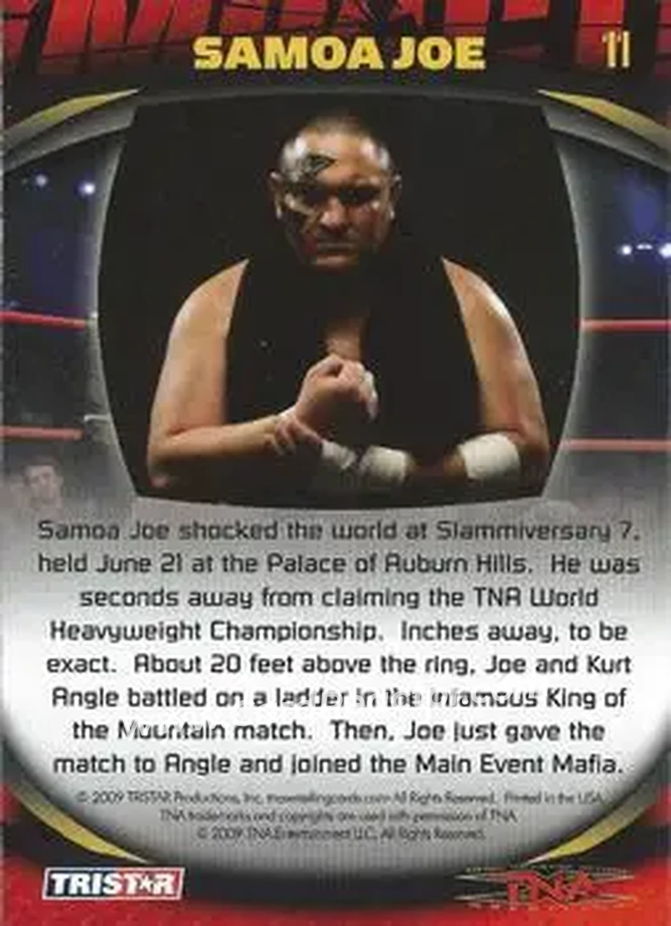 2009 TriStar TNA Impact #11 - Samoa Joe - Back