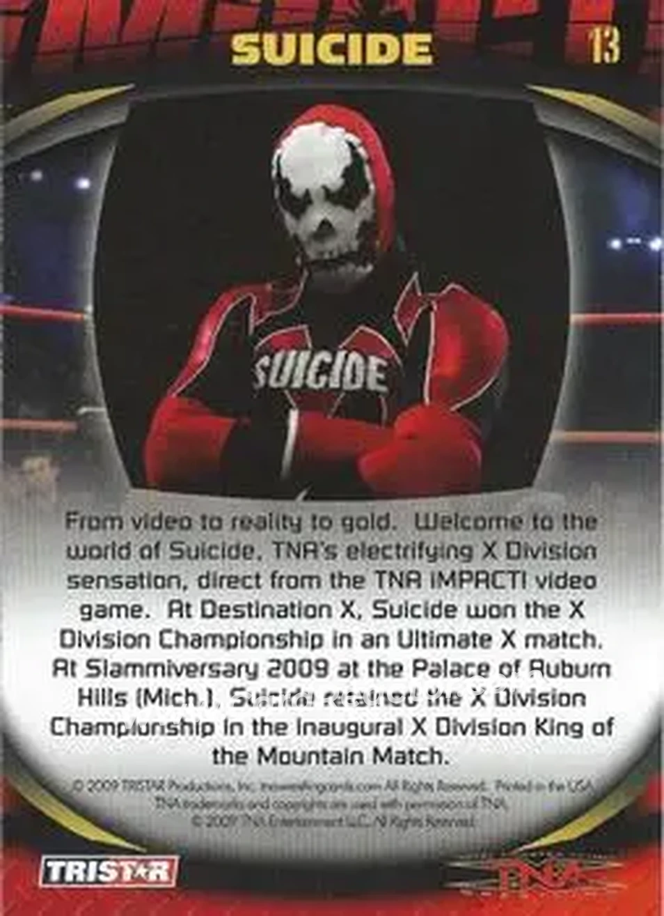 2009 TriStar TNA Impact #13 - Suicide - Back