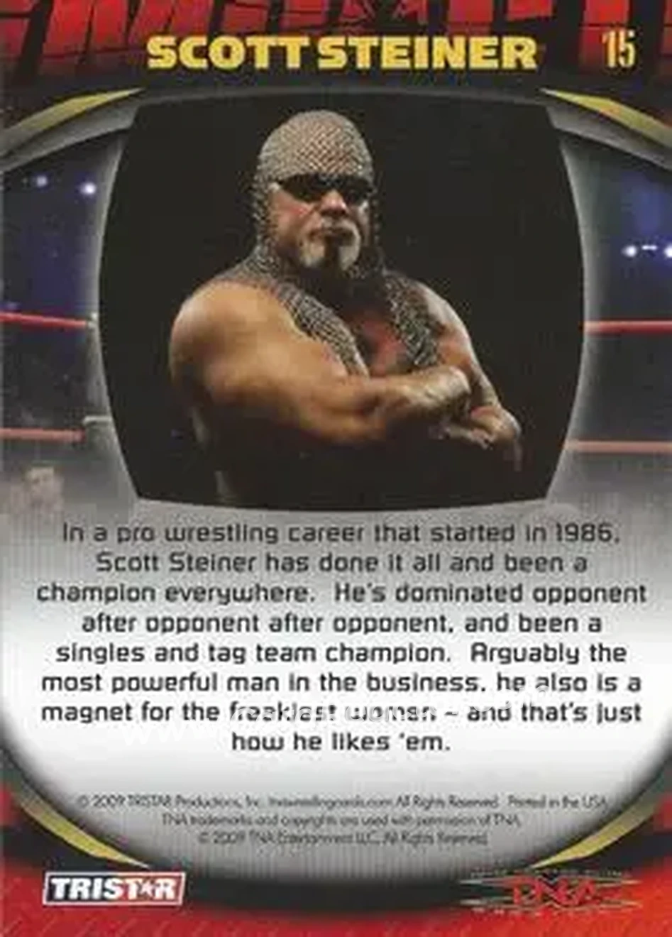 2009 TriStar TNA Impact #15 - Scott Steiner - Back