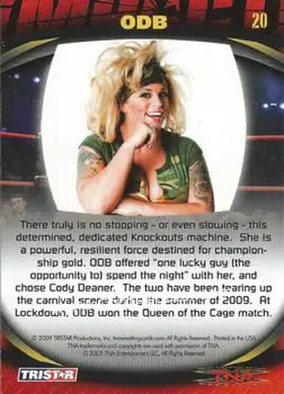 2009 TriStar TNA Impact #20 - ODB - Back