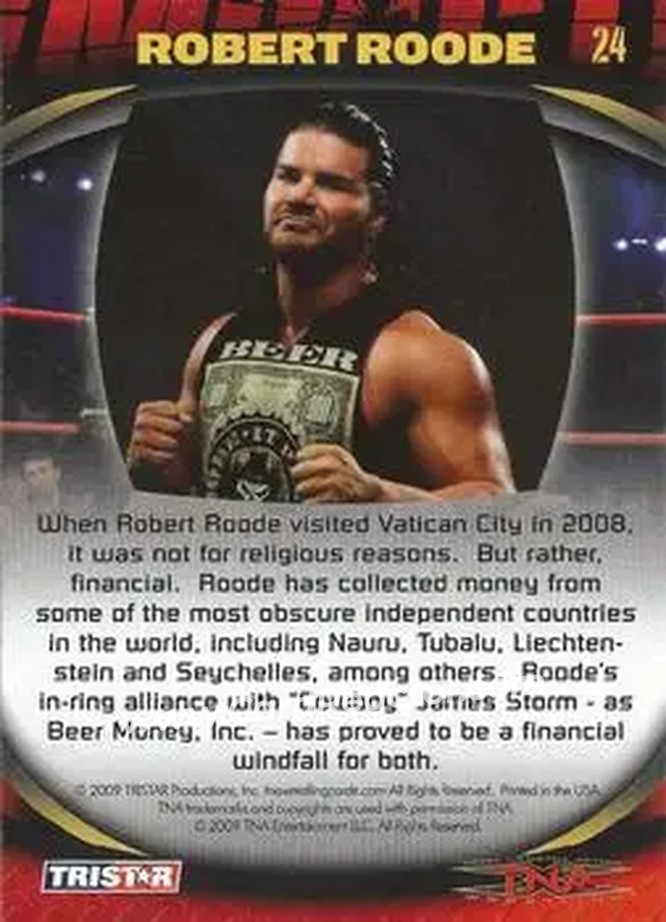 2009 TriStar TNA Impact #24 - Robert Roode - Back