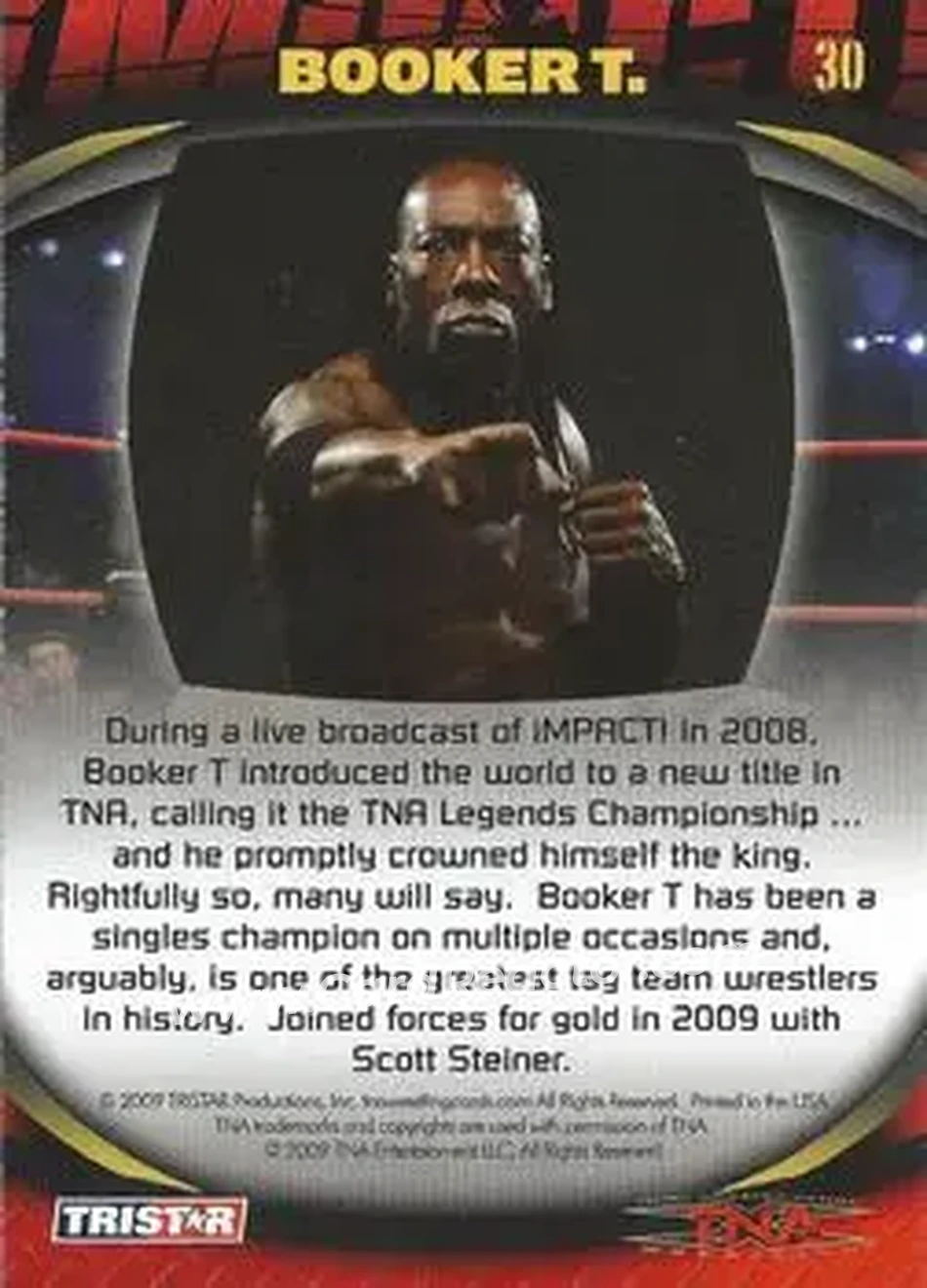 2009 TriStar TNA Impact #30 - Booker T - Back
