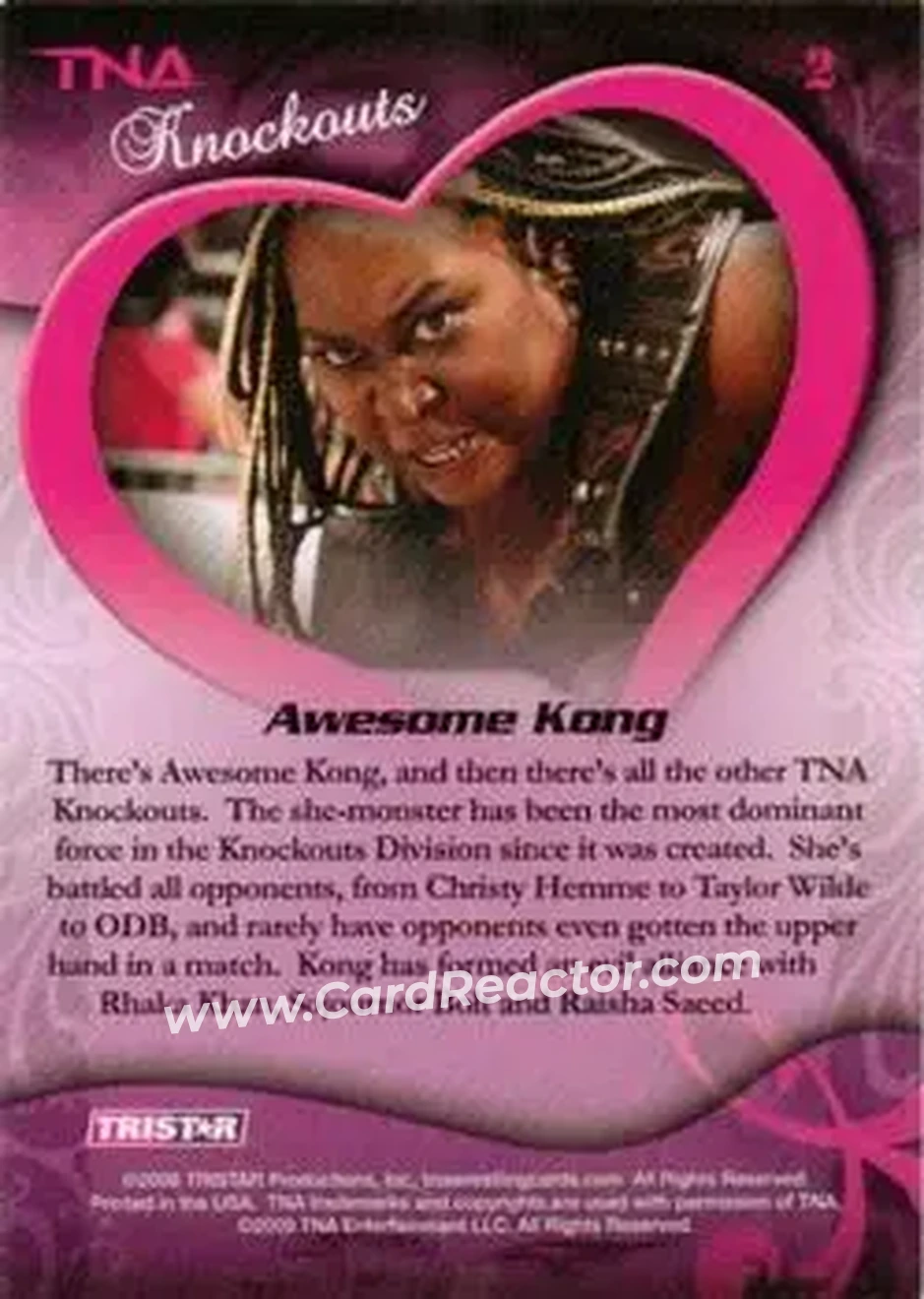 2009 TriStar TNA Knockouts #2 - Awesome Kong - Back