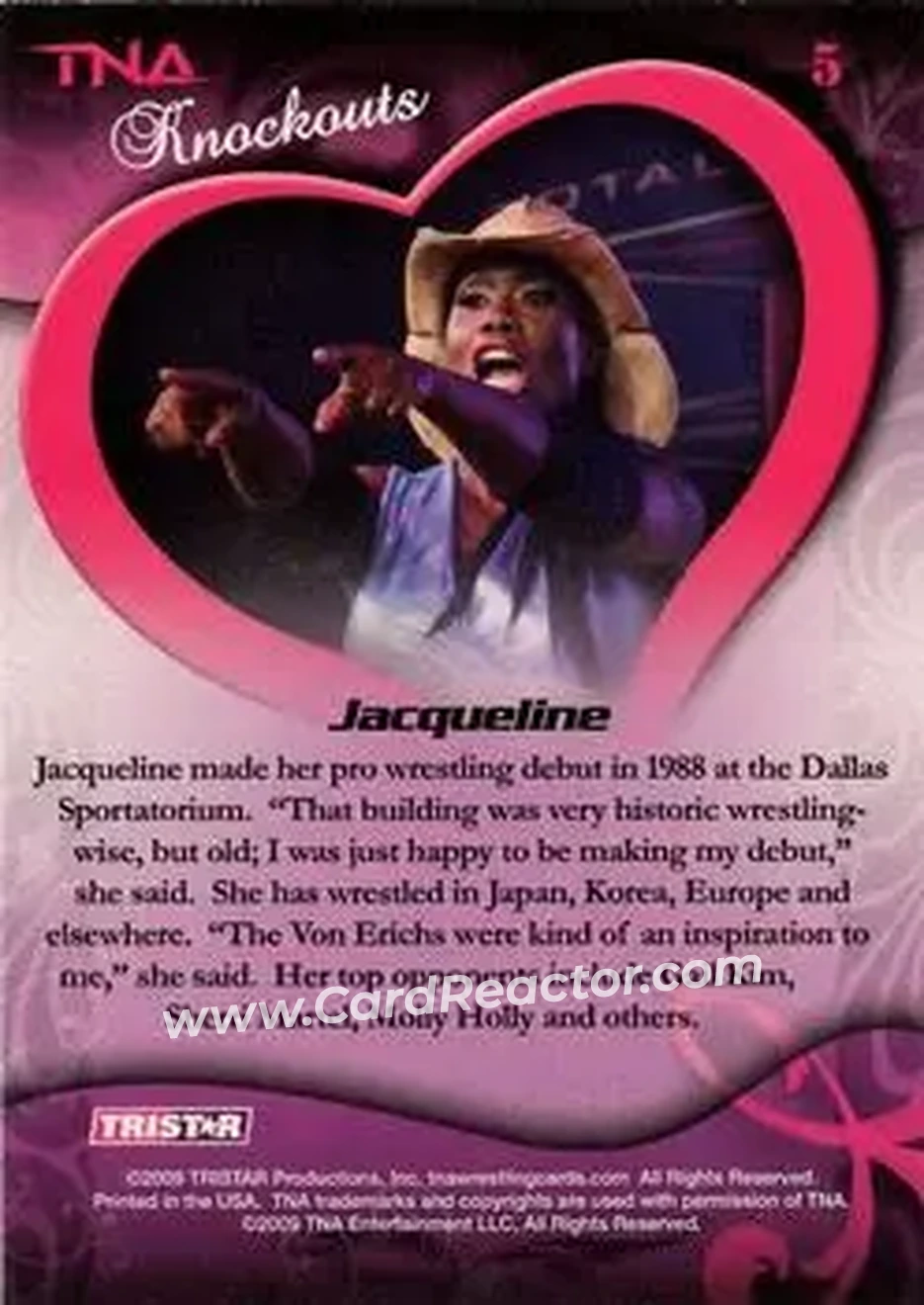 2009 TriStar TNA Knockouts #5 - Jacqueline - Back