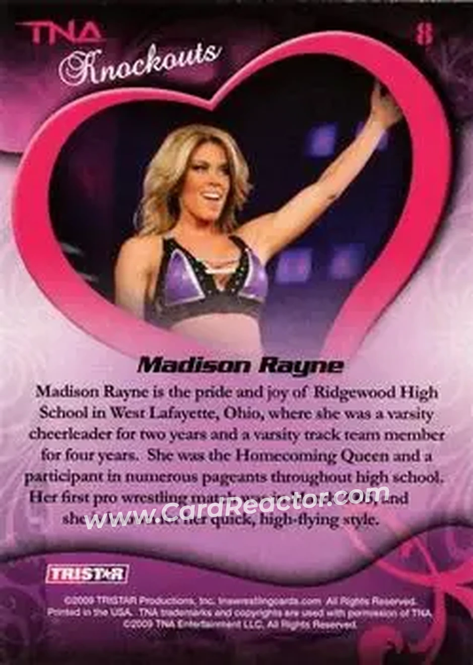 2009 TriStar TNA Knockouts #8 - Madison Rayne - Back