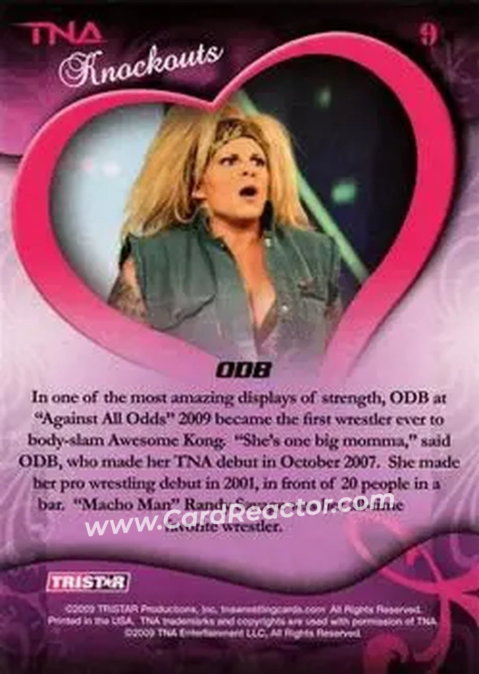 2009 TriStar TNA Knockouts #9 - ODB - Back